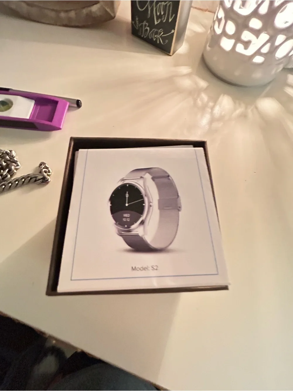 !it jeans Silver Round Smartwatch with Black Display